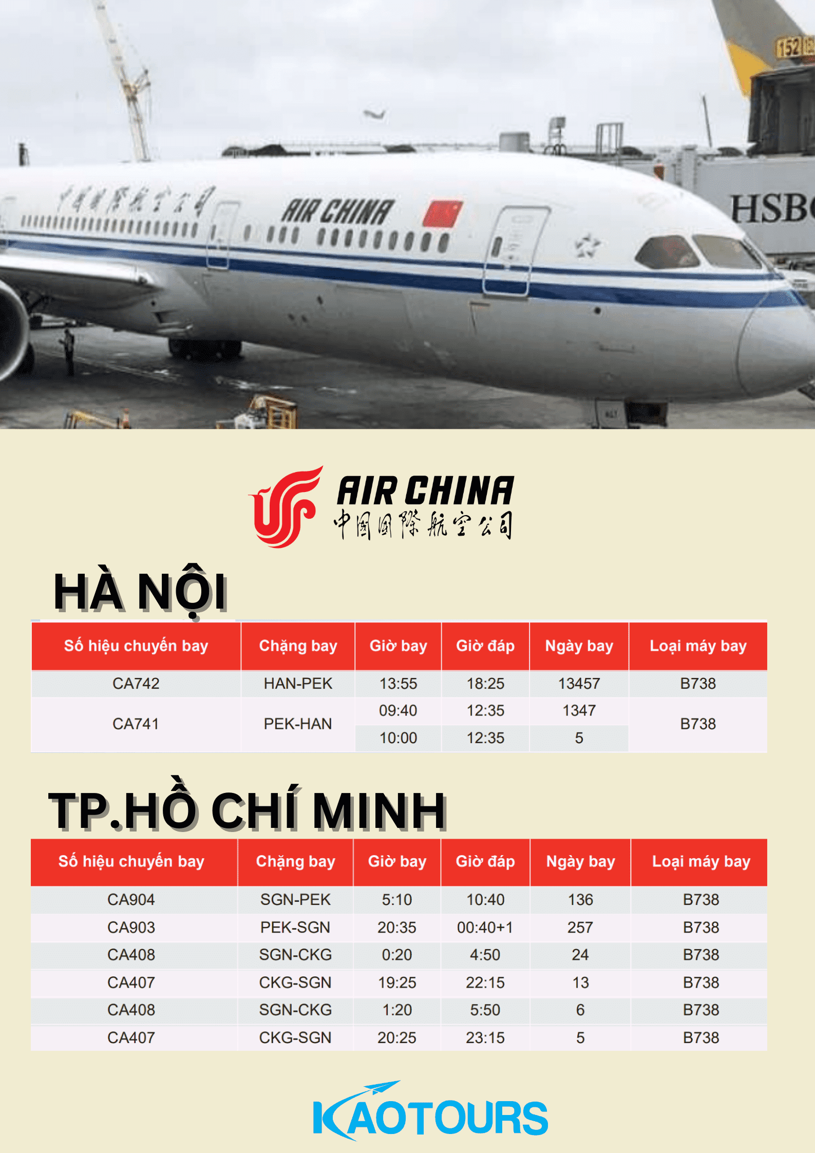 Tìm hiểu về các hãng hàng không Trung Quốc - Air China (CA)